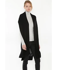 J Cashmere Women's 100% Pure Mesh Stitch Open-front Duster Cardigan Sweater