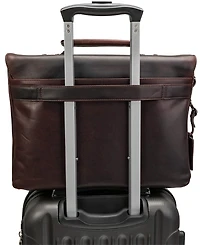 Mancini Men's Buffalo Double Compartment Briefcase for 15.6" Laptop , Tablet