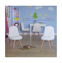 4 Pack Kids Shaggy Dog Accent Chair - Desk Chair - Playroom Chair