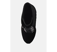 Yoko Womens Fine Suede Quilted Ankle Boots
