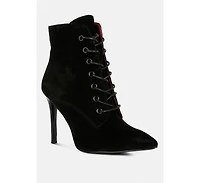 Sulfur Womens Suede Leather Stiletto Ankle Boot