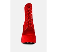 Ashcan Womens High Platform Velvet Ankle Boots
