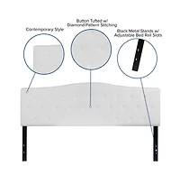 Arched King Button Tufted Upholstered Headboard