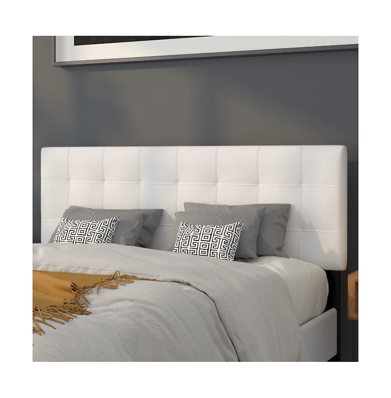Quilted Tufted Queen Upholstered Headboard