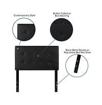 Button Tufted Twin Upholstered Headboard