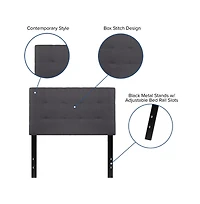 Quilted Tufted Twin Upholstered Headboard