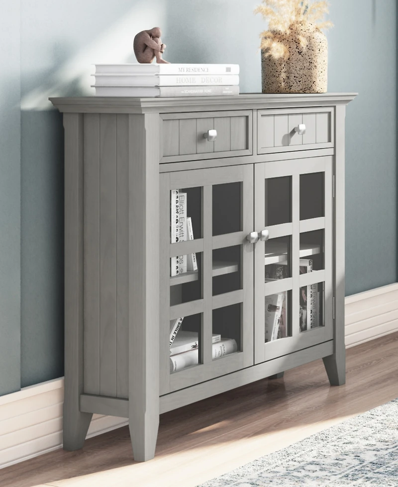 Simpli Home Acadian 36" Solid Wood Entryway Storage Cabinet