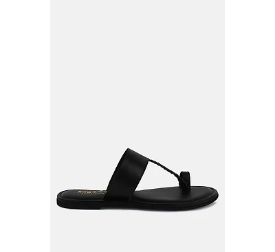 Harris Womens Toe Ring Braided Slip On flats