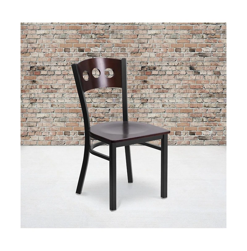 Decorative 3 Circle Back Metal Restaurant Dining Chair