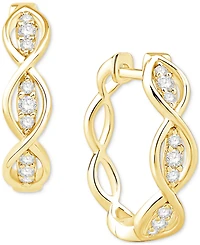Diamond Oval Openwork Hoop Earrings (1/6 ct. t.w.) in 10k Gold