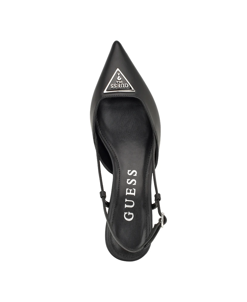 Guess Women's Jesson Logo Slingback Kitten Heel Pumps