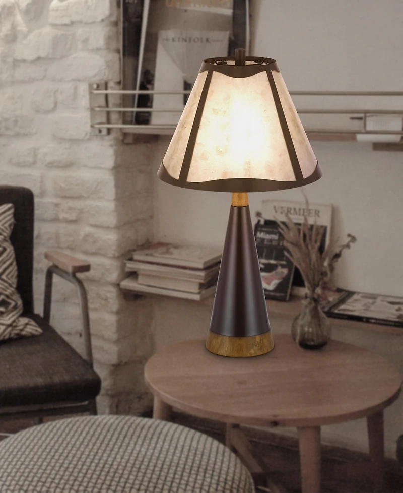29.5" Height Metal and Wood Table Lamp with Shade