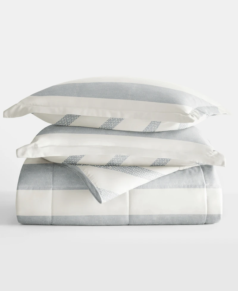 ienjoy Home Distressed Stripe Reversible -Pc. Comforter Set