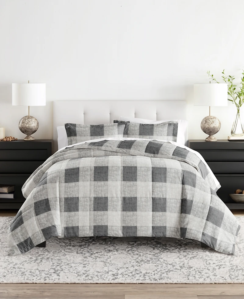 ienjoy Home Ultra Soft Gingham 3-Pc. Comforter Set