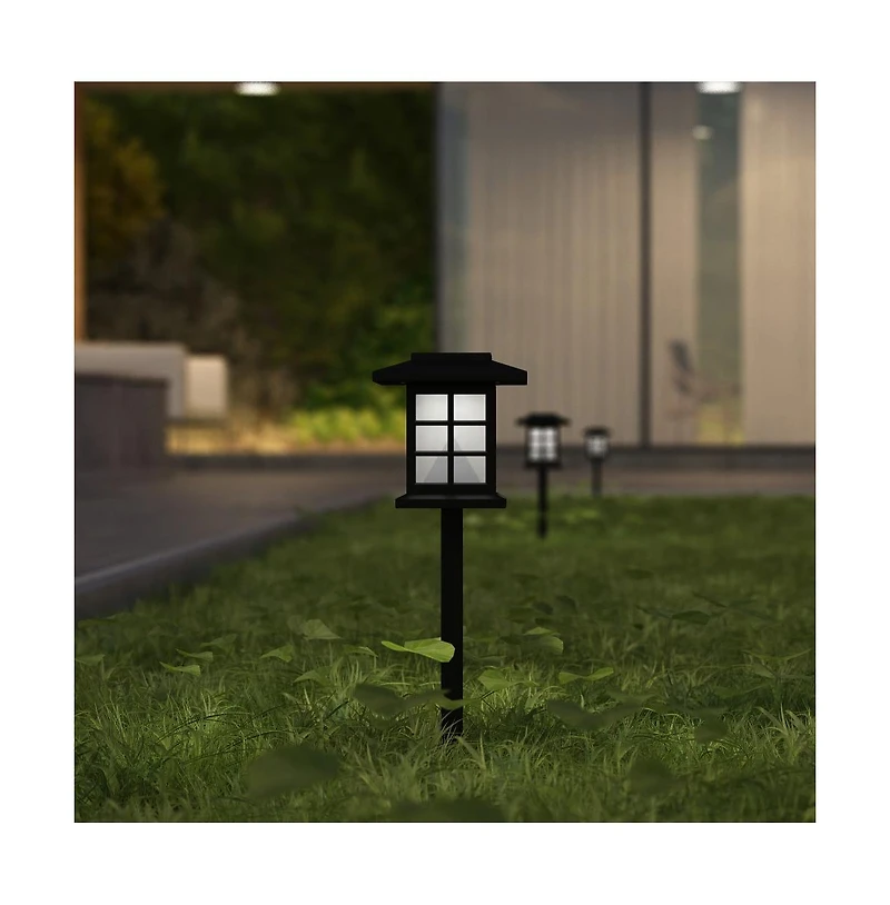 Lantern Style All-Weather Outdoor Led Solar Lights, Powered Lights For Pathway, Garden, & Yard - Set Of 8