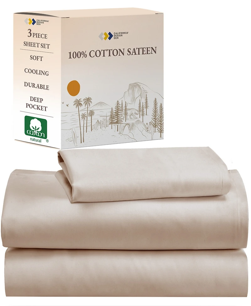 Soft 100% Cotton Sheets Set - Cooling Durable Sateen