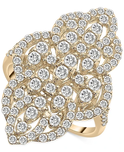 Wrapped in Love Diamond Filigree Cluster Ring (1-1/2 ct. t.w.) in 14k Yellow Gold, Created for Macy's