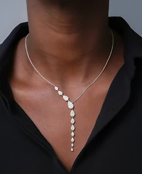 Wrapped Love Diamond Asymmetric Lariat Necklace (1 ct. t.w.) 14k Gold or White Gold, 15" + 2" extender, Created for Macy's