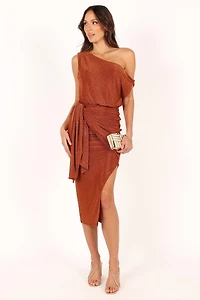 Petal and Pup Womens Santiago Off Shoulder Midi Dress