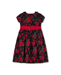 Hope & Henry Big Girls Short Sleeve Ruffle Collar Party Dress with Bow