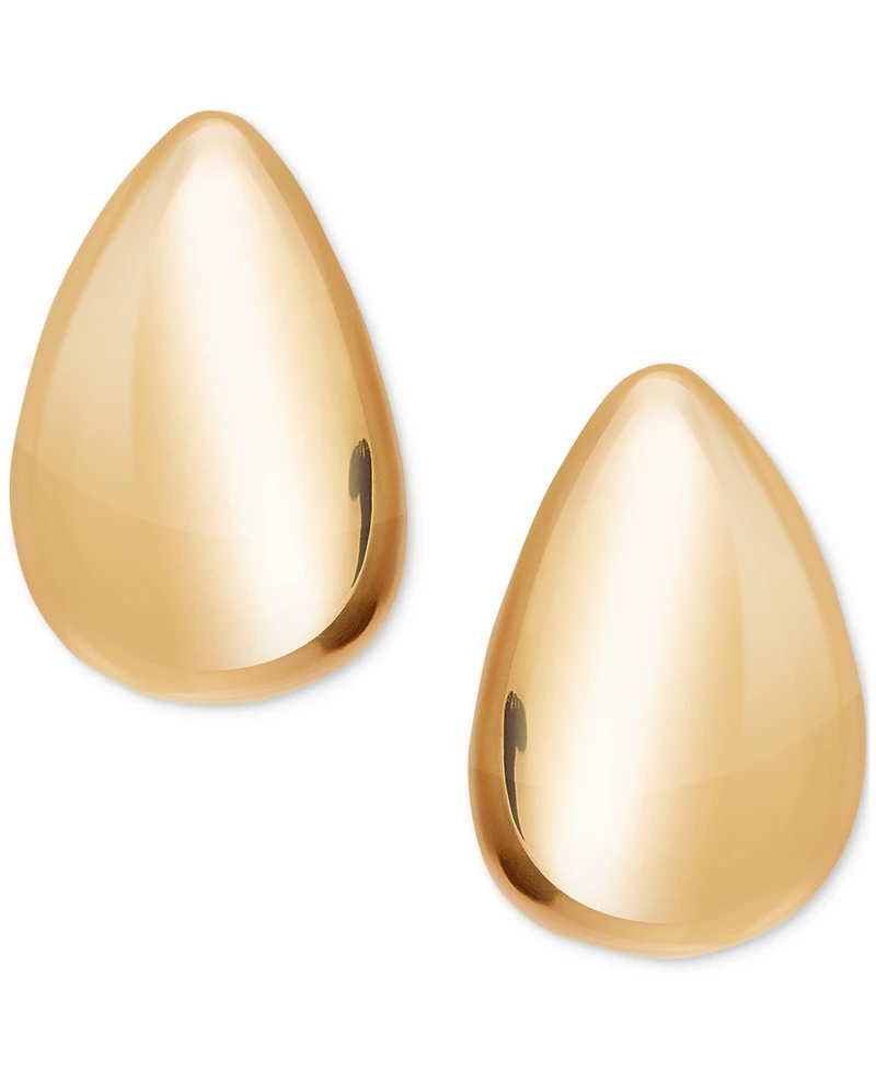 Polished Teardrop Dome Stud Earrings 10k Gold, 5/8"