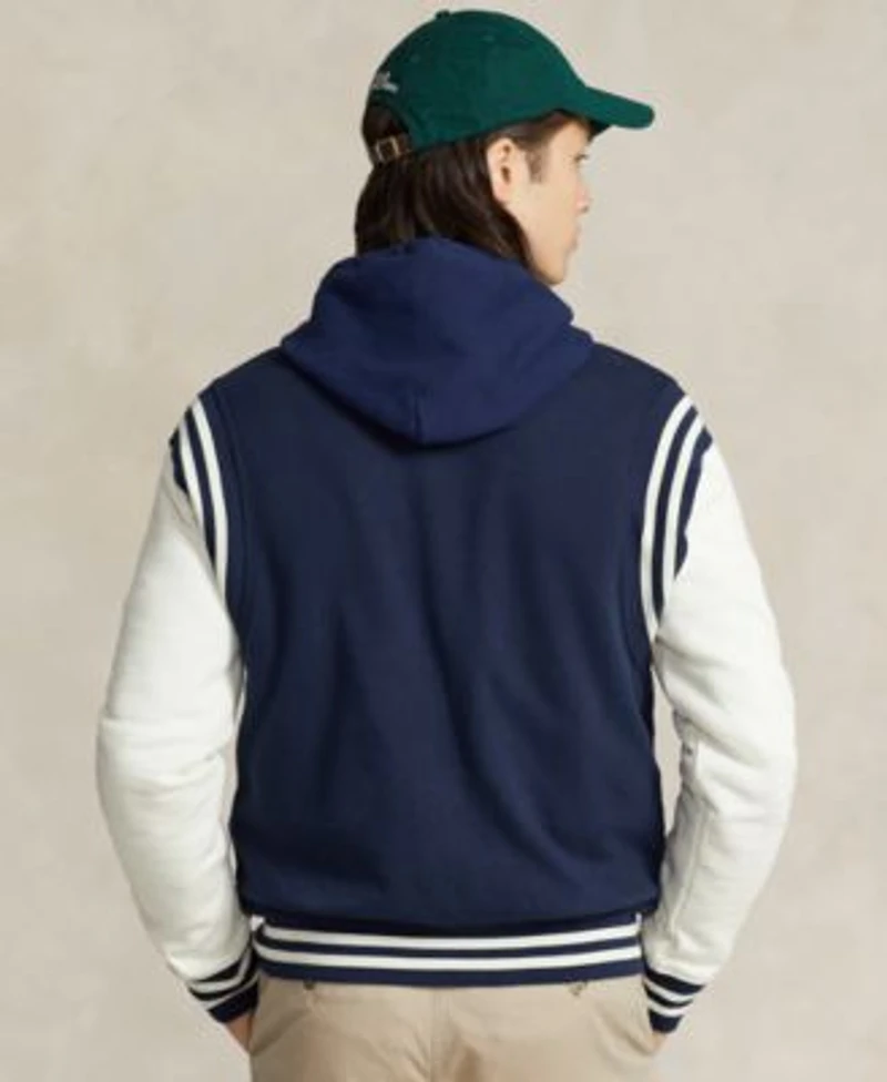 Polo Ralph Lauren Mens Fleece Baseball Jacket Leather Big Pony Hoodie Plaid Oxford Shirt Slim Straight Pants