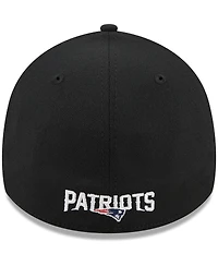 Men's New Era Black England Patriots Flawless Stripe 39THIRTY Flex Hat