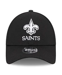 Youth Boys and Girls New Era Black New Orleans Saints Main B-Dub 9FORTY Adjustable Hat