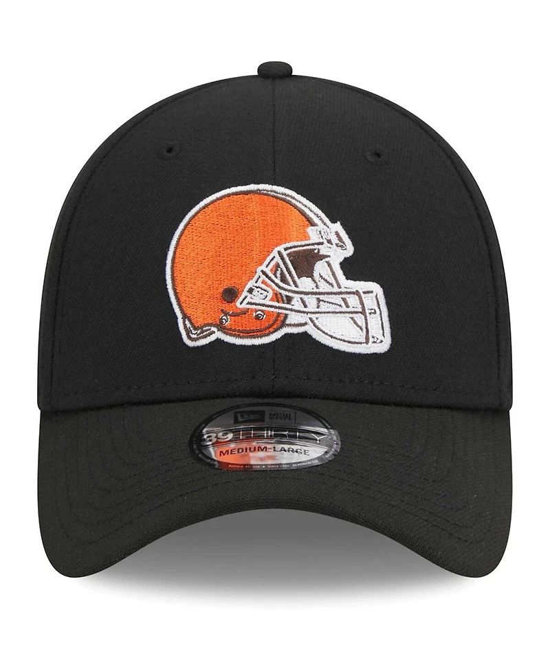 Men's New Era Black Cleveland Browns Main 39THIRTY Flex Hat