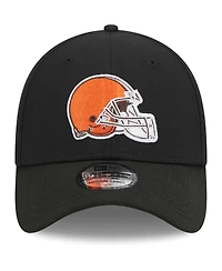 Men's New Era Black Cleveland Browns Main 39THIRTY Flex Hat