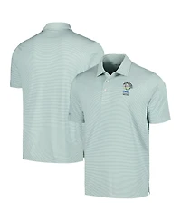Men's Ahead Green Wgc-Dell Technologies Match Play Airstream Essential Feed Striped Polo Shirt