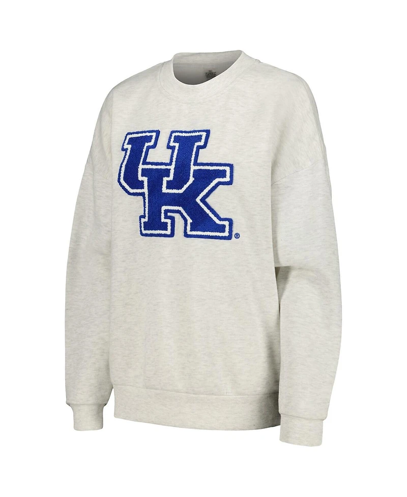 Women's Gameday Couture Ash Kentucky Wildcats Team Effort Pullover Sweatshirt and Shorts Sleep Set