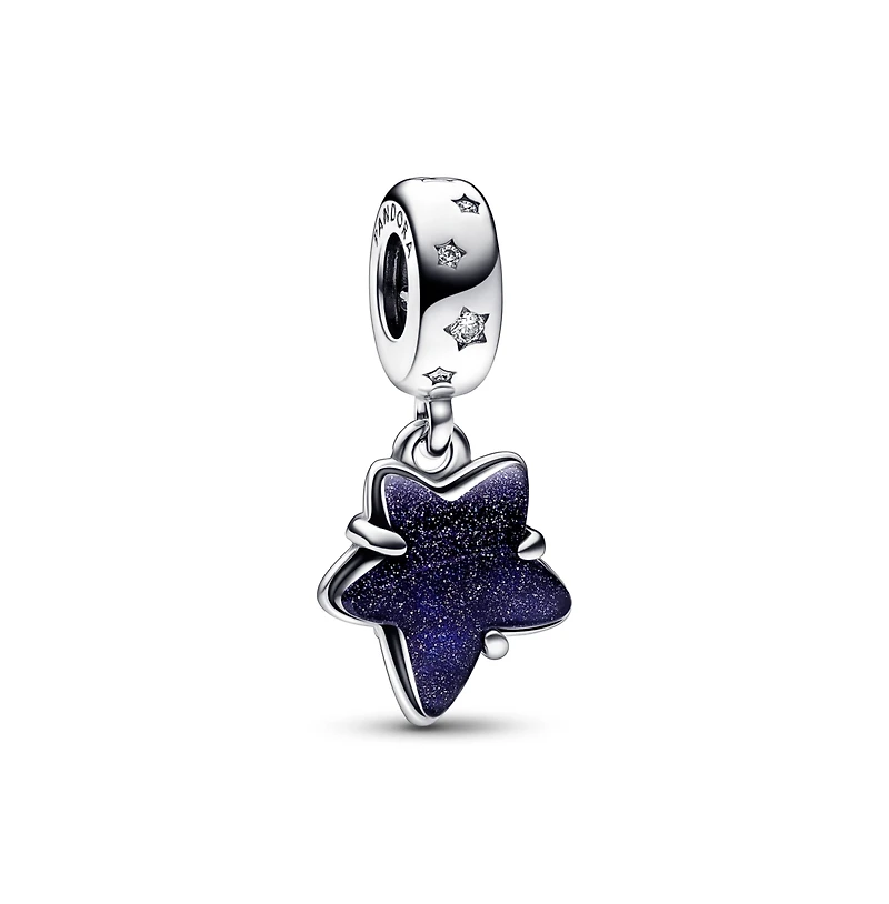 Pandora Sterling Silver Celestial Galaxy Star Murano Dangle Charm
