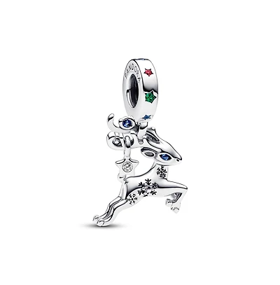 Pandora Cubic Zirconia Magical Christmas Reindeer Dangle Charm