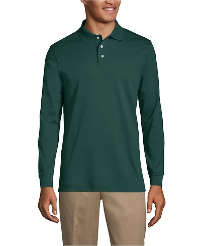 Lands' End Men's Long Sleeve Interlock Polo Shirt