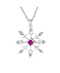 Holiday Party Christmas Pink Rose Cz Clear Cubic Zirconia Snowflake Necklace Pendant Dangling Earrings Jewelry Set For Women Lever Back .925 sterling