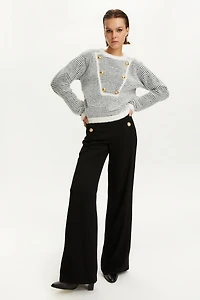 Nocturne Women's Multi-Button Long Pants