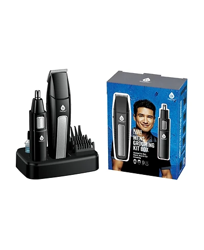Mario Lopez Mens Grooming Kit , Designed for Hair, Beard, Nose & Ear Grooming, 10 Piece Grooming Kit