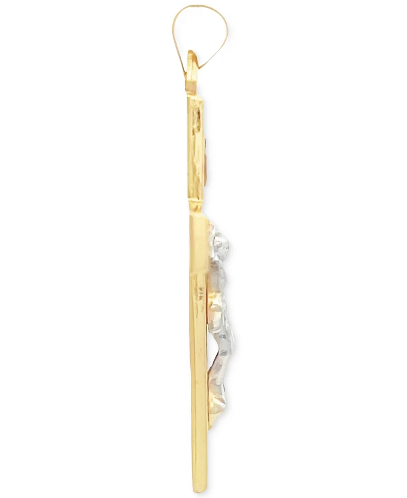 14k Gold Two-Tone Large Crucifix Pendant