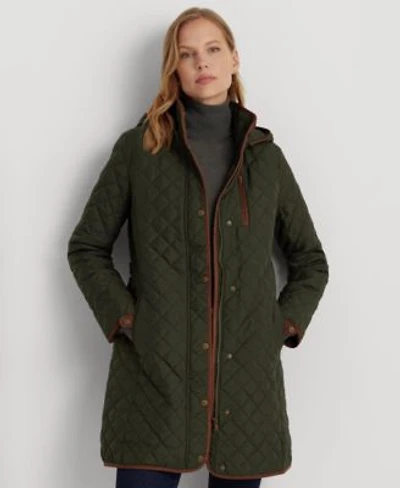 Lauren Ralph Lauren Womens Hooded Quilted Coat P Xs Xxl