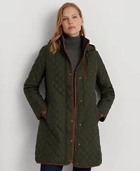 Lauren Ralph Lauren Womens Hooded Quilted Coat P Xs Xxl