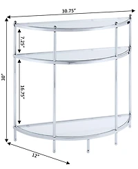 Convenience Concepts 30.75" Royal Crest Half-Circle Glass Entry Table