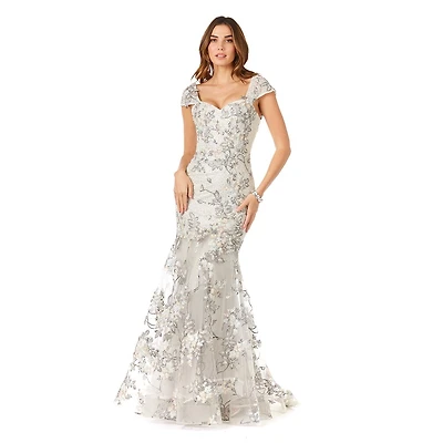 Women's Lara Cap Sleeve Mermaid Gown