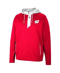 Men's Colosseum Wisconsin Badgers Luge 3.0 Quarter-Zip Hoodie