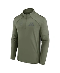 Men's Fanatics Olive Minnesota Golden Gophers Oht Military-Inspired Appreciation Titan Raglan Quarter-Zip Jacket