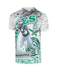 Men's Mitchell & Ness Reggie White White Philadelphia Eagles Retired Player Name and Number Burst T-shirt
