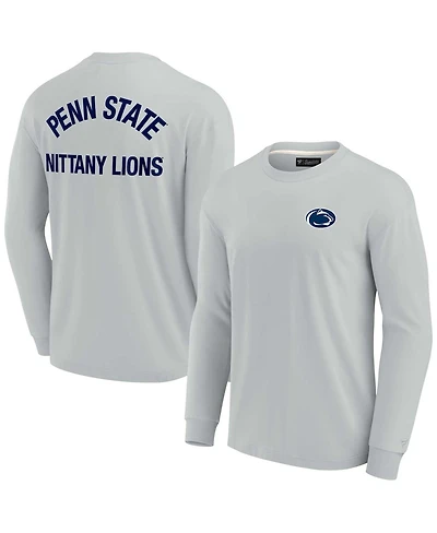 Men's and Women's Fanatics Signature Gray Penn State Nittany Lions Super Soft Long Sleeve T-shirt