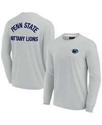 Men's and Women's Fanatics Signature Gray Penn State Nittany Lions Super Soft Long Sleeve T-shirt