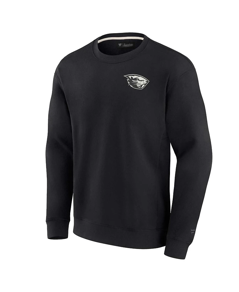 Men's and Women's Fanatics Signature Black Oregon State Beavers Super Soft Pullover Crew Sweatshirt