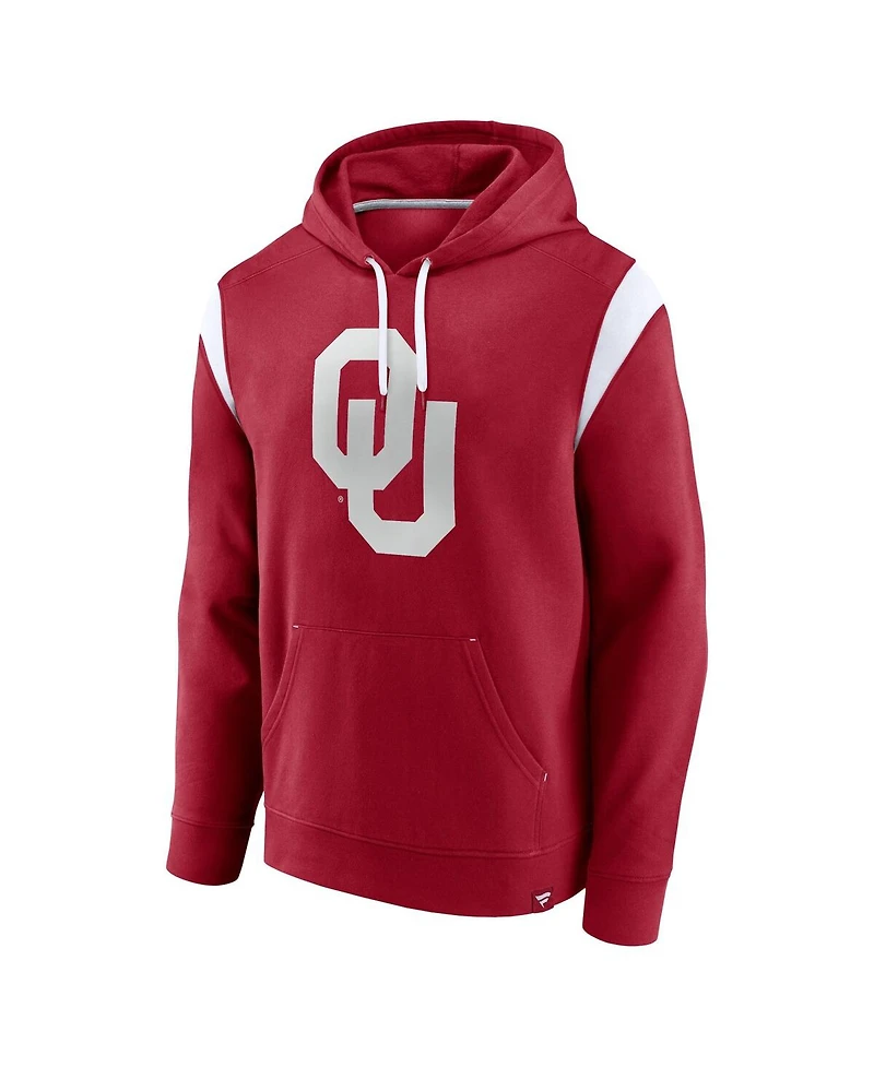 Men's Fanatics Crimson Oklahoma Sooners Gym Rat Pullover Hoodie